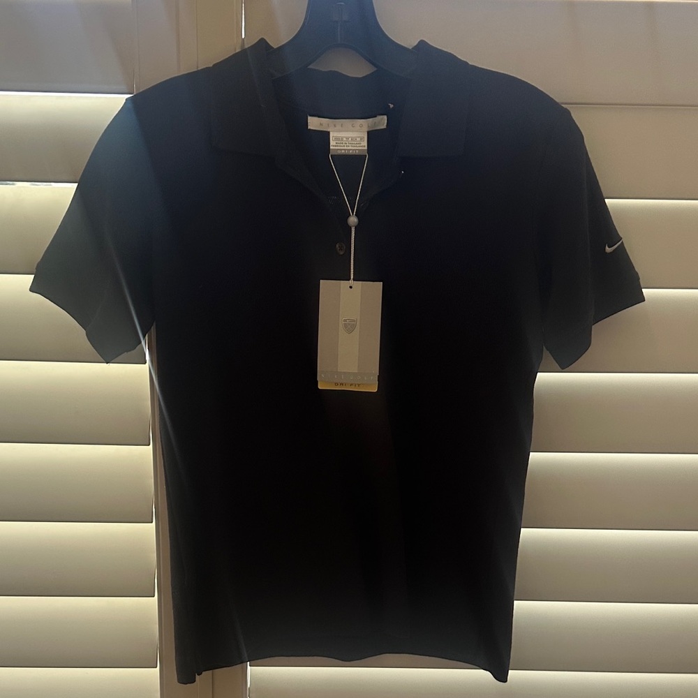 Nike Women’s Black Polo Dri-fit with Sleeve Swoosh